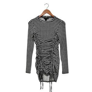 Revamped Women’s Edgy Mod Houndstooth Black and White Mini Dress Size Small
